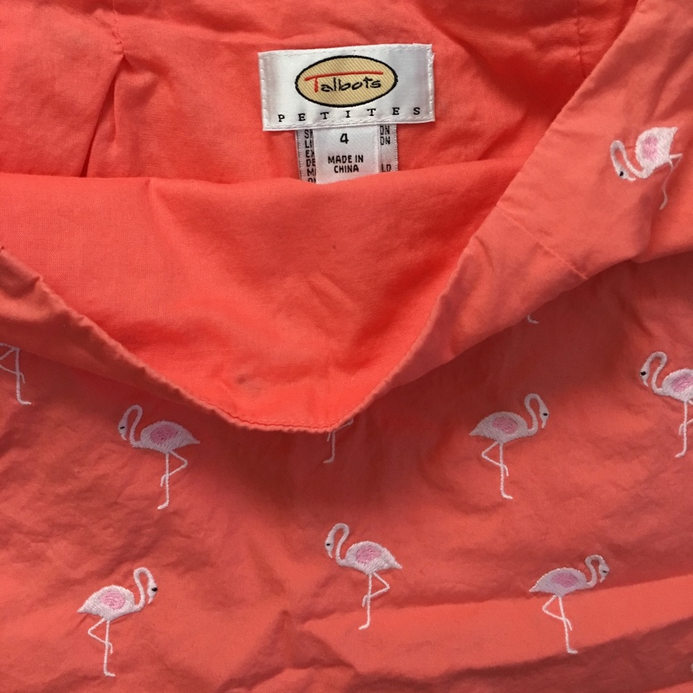 SUPER CUTE TALBOTS FLAMINGO SKIRT SIZE 4 - Picture 4 of 8